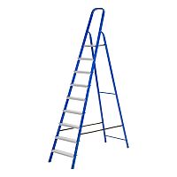 Стремянка, 9 ступеней, стальной профиль, алюминиевые ступени Сибртех