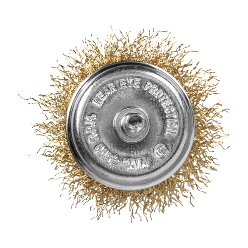 Щетка для дрели, 50 мм, "чашка" со шпилькой, латунированная витая проволока Matrix фото 2