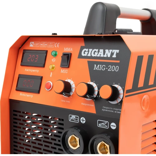 Сварочный полуавтомат - инвертор (200 A; EURO; ПВ 60%) Gigant MIG-200 фото 8 Сварочный полуавтомат - инвертор (200 A; EURO; ПВ 60%) Gigant MIG-200 фото 8