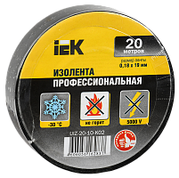 Изолента ПВХ IEK UIZ-20-10-K02 0,18х19мм черная 20м
