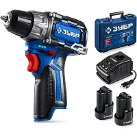 Дрель-шуруповерт ЗУБР Профессионал компакт 12В, 45Нм, 2 аккумулятора, тип Т7, 2Ач, кейс DB-121-22
