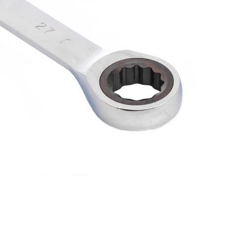 Ключ комбинированный трещоточный, 27 мм, CrV, зеркальный хром Matrix фото 3