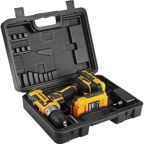 Дрель-шуруповерт аккумуляторная DEKO DKCD20-Li в кейсе, 20В, 2x2.5Ач 085-1123 фото 7