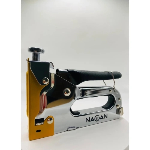 Строительный набор NAGAN степлер, скобоудалитель, скобы, тип 53 4-14 мм, металлический, регулировка удара, двухкомпонентная рукоятка НГ-НСМ-053-022-2 фото 8