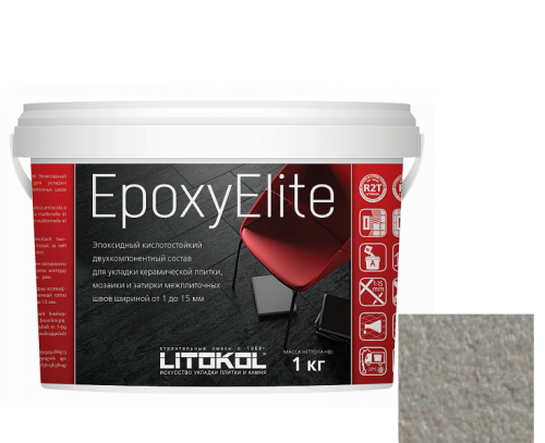Затирка эпоксидная для швов Litokol Epoxyelite E.05 серый базальт 1 кг