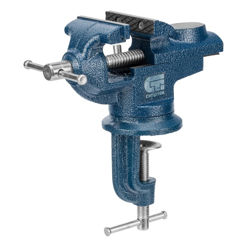 Тиски слесарные, настольные, поворотные, ширина рабочих губок 65 мм, наковальня Сибртех фото 21