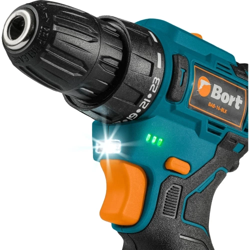 Дрель-шуруповерт аккумуляторная BORT BAB-16-BLK (2x2Ah+ЗУ) 93414868 фото 7