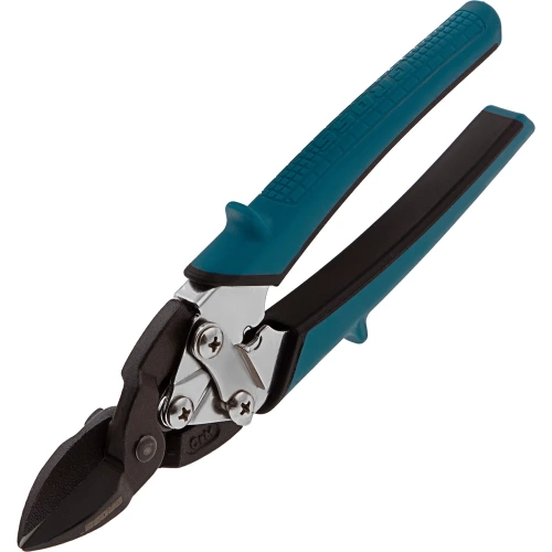 Ножницы по металлу GROSS PIRANHA 190 мм прямой рез, сталь - СrM, двухкомпонентные рукоятки 78357 фото 4 Ножницы по металлу GROSS PIRANHA 190 мм прямой рез, сталь - СrM, двухкомпонентные рукоятки 78357 фото 4