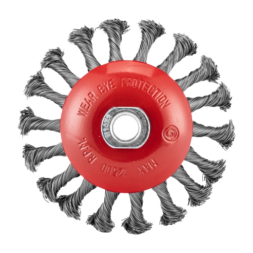 Щетка для УШМ, 115 мм, М14, "тарелка", крученая проволока 0.5 мм Matrix фото 3