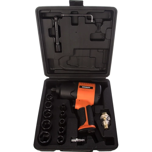 Ударный пневмогайковерт (720 Нм; 1/2"; кейс) Gigant PW 720 + набор головок фото 8