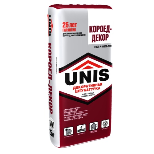 Штукатурка декоративная Unis Короед-декор 25 кг