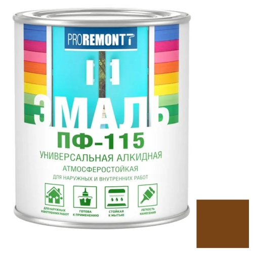 Эмаль Proremontt ПФ-115 шоколадно-коричневая 0,9 кг