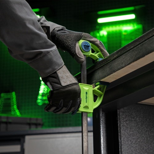 Струбцина F-образная, быстрозажимная, 450 х 70 х 660 мм, пластиковый корпус, фиксатор, двухкомпонентная рукоятка Сибртех фото 5