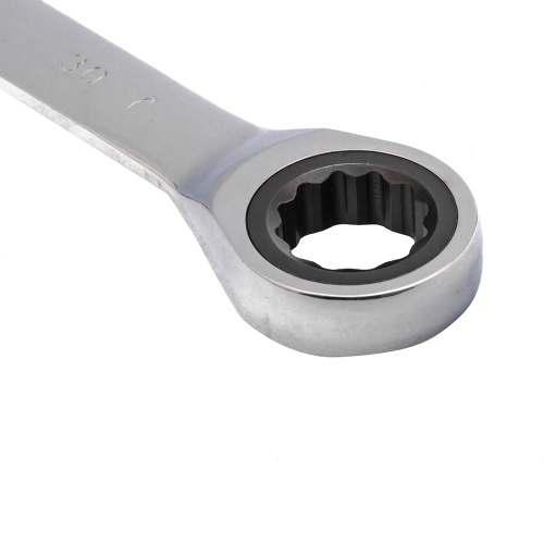 Ключ комбинированный трещоточный, 30 мм, CrV, зеркальный хром Matrix фото 3