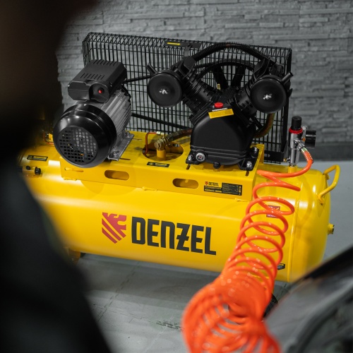 Компрессор воздушный BCV2300/100, ременный привод, 2.3 кВт, 100 литров, 440 л/мин Denzel фото 24