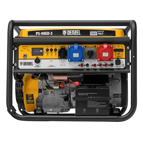 Генератор бензиновый PS 90 ED-3, 9.0 кВт, переключение режима 230 В/400 В, 25 л, электростартер Denzel фото 3