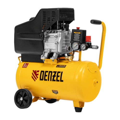 Компрессор воздушный DC1500/24, прямой привод, 1.5 кВт, 24 литра, 220 л/мин Denzel фото 4