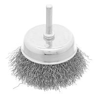 Щетка для дрели, 75 мм, "чашка" со шпилькой, витая проволока Сибртех