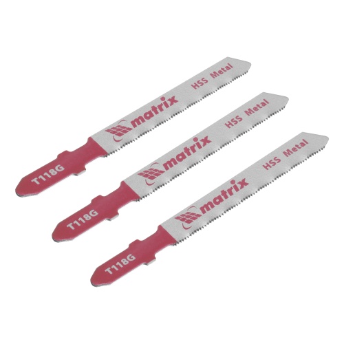 Полотна для электролобзика по металлу, 3 шт, T118G, 50 х 0.8 мм, HSS Matrix Professional Полотна для электролобзика по металлу, 3 шт, T118G, 50 х 0.8 мм, HSS Matrix Professional