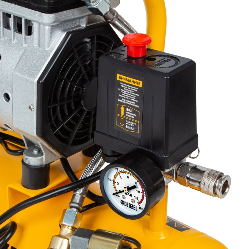 Компрессор DLS650/10 безмаслянный малошумный 650 Вт, 120 л/мин, ресивер 10 л Denzel фото 7