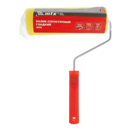 Валик "Структурный" поролоновый с ручкой, "гладкий", 230 мм, D 80 мм, D ручки 6 мм MTX фото 6