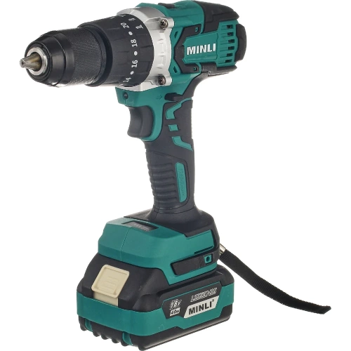 Аккумуляторная бесщеточная ударная дрель-шуруповерт MINLI 13 mm 80N.m Li-ion 18Vx2 DC105-4.0A Аккумуляторная бесщеточная ударная дрель-шуруповерт MINLI 13 mm 80N.m Li-ion 18Vx2 DC105-4.0A