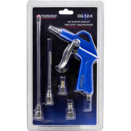 Обдувочный пистолет Forsage с комплектом сопел, 3пр., 20, 90, 165 мм, штуцер под б/с, штуцер елочка 8 мм, в блистере F-DG-12-K(26072) фото 5 Обдувочный пистолет Forsage с комплектом сопел, 3пр., 20, 90, 165 мм, штуцер под б/с, штуцер елочка 8 мм, в блистере F-DG-12-K(26072) фото 5