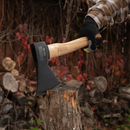 Топор, 800 г, кованый, буковое топорище Denzel фото 8