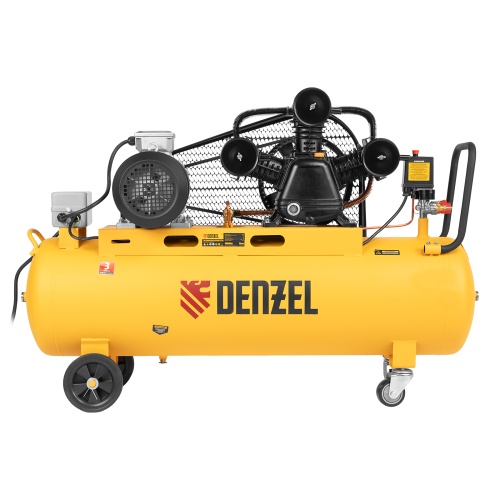 Компрессор воздушный BCW3000-T/100, ременный привод, 3.0 кВт, 100 литров, 520 л/мин Denzel фото 6