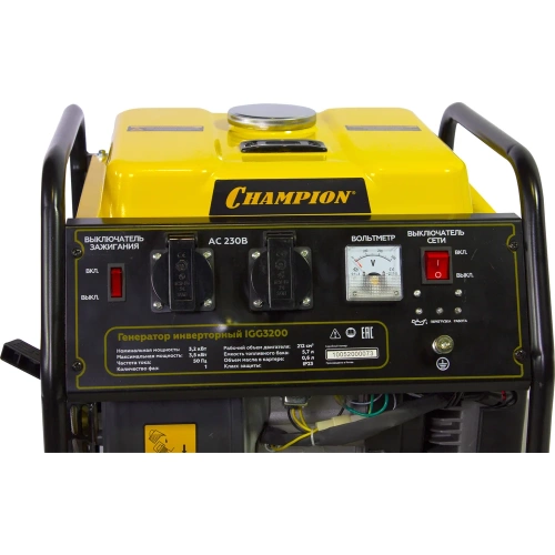 Генератор Champion 3,2/3,5кВт, 7лс, 5,7л, 26кг IGG3200 фото 4
