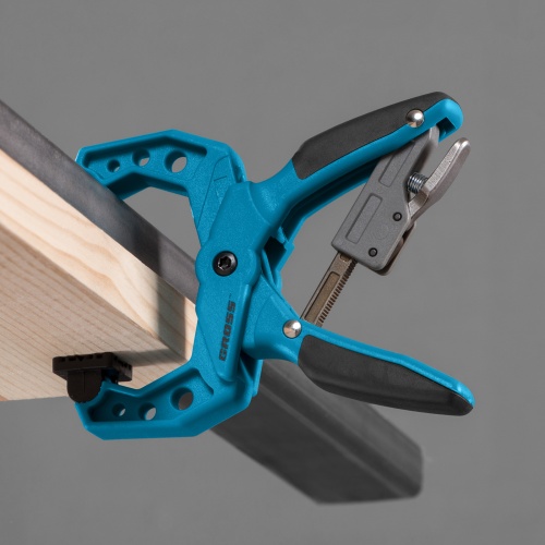 Струбцина клещеобразная 1-1/2, пластиковый корпус, храповой механизм жесткой фиксации, 38 мм Gross фото 10