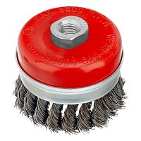 Щетка для УШМ Heavy Duty, 80 мм, М14, "чашка", крученая проволока 0.5 мм Matrix