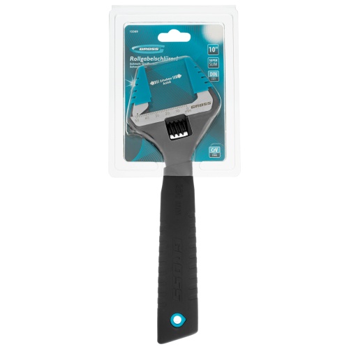 Ключ разводной, 250 мм, CrV, тонкие губки, защитные насадки Gross фото 6