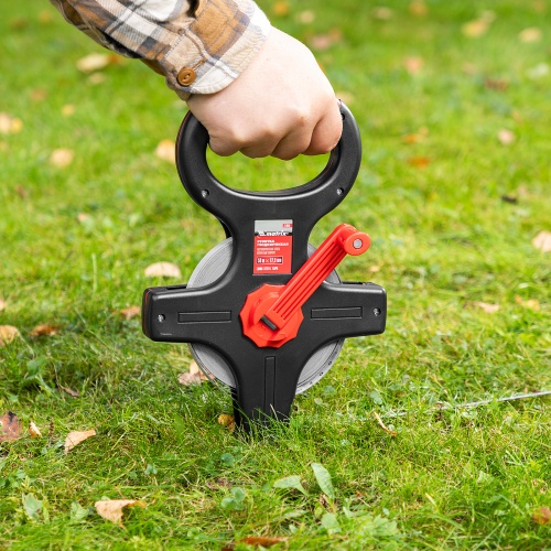 Рулетка геодезическая, 50 м х 12,5 мм, металлическая лента, открытый корпус Matrix фото 8