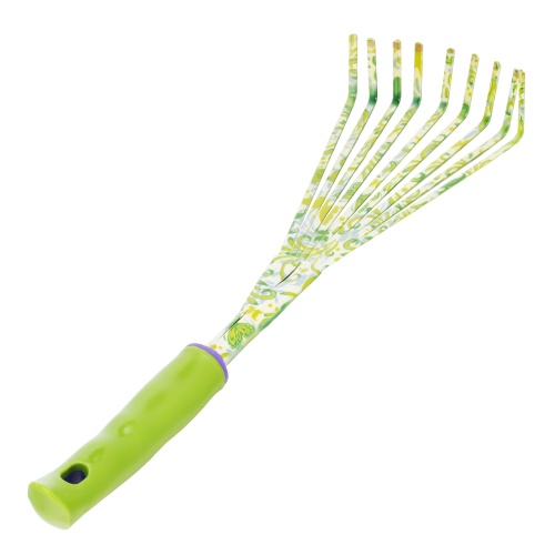 Грабли веерные 9 - зубые, 130 х 415 мм, стальные, пластиковая рукоятка, Flower Green, Palisad фото 2