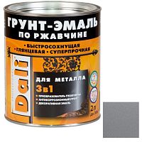 Грунт-эмаль по ржавчине Dali 3 в 1 гладкая серебристый алюминий RAL 9006 2 л
