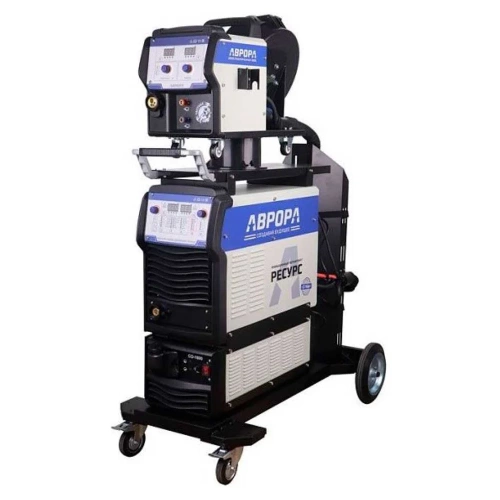 Полуавтомат АВРОРА РЕСУРС 5000 ДВОЙНОЙ ПУЛЬС + подающий, тележка, водяное охлаждение 37255