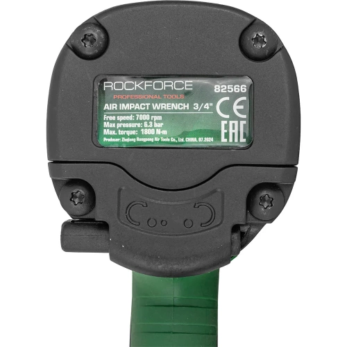 Пневмогайковерт ударный Rockforce Twin Hammer с реверсом и регулировкой усилия в облегченном корпусе 3/4(1800Hм, 7000 об/мин,6.3bar,269л/мин,вес 3кг) RF-82566(48142) фото 8