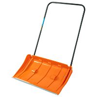 Движок для уборки снега пластиковый, 795х435х1280 мм, стальная рукоятка, усиленный Сибртех