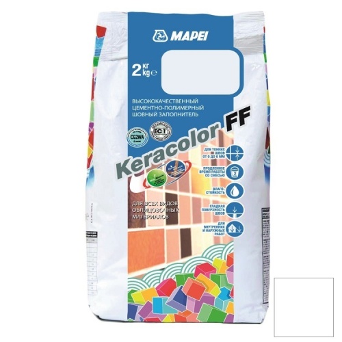 Затирка цементная Mapei Keracolor FF №100 белая 2 кг