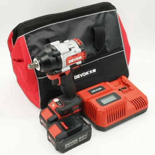 Аккумуляторный гайковерт DEVON 2 АКБ 4 Ач, ЗУ, сумка, 5759-LI-20-SET фото 3