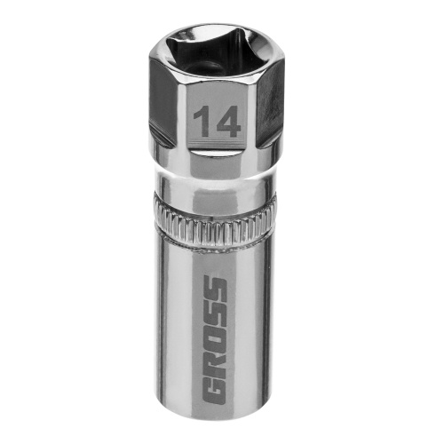 Головка торцевая свечная, магнитная, двенадцатигранная, 14 мм, под квадрат 1/2 Gross фото 2