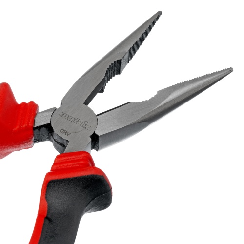 Длинногубцы прямые, 160 мм, хром-ванадий, двухкомпонентные рукоятки Matrix фото 4