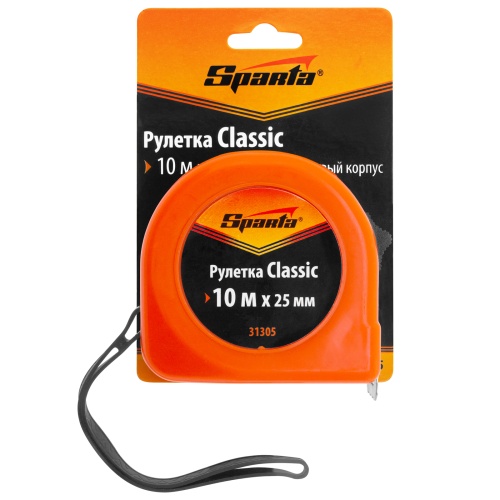 Рулетка Classic,10 м х 25 мм,пластиковый корпус Sparta фото 6