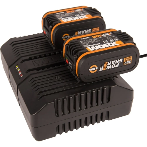 Комплект: Двойное Зарядное устройство WORX WA3883 + 2 АКБ 4.0 А/ч фото 5