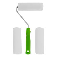 Валик "Поролон" с ручкой и 2 шубки 140 мм, D 42 мм, D ручки 6 мм Сибртех