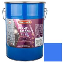 Грунт-эмаль Pufas Decoself 3 в 1 глянцевая голубая 5 кг