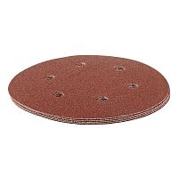 Круг абразивный на ворсовой подложке под "липучку", перфорированный, P 80, 150 мм, 5 шт Matrix