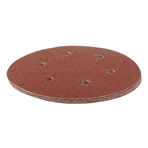 Круг абразивный на ворсовой подложке под "липучку", перфорированный, P 80, 150 мм, 5 шт Matrix