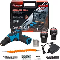 Дрель-шуруповерт аккумуляторная FORCEKRAFT с набором аксессуаров FK-CD6017(64834)